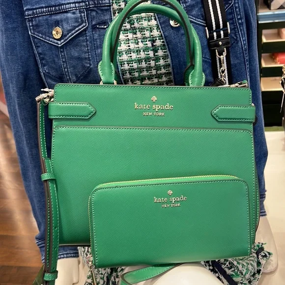 Kate Spade staci medium satchel
&
KSNY Staci Large Continental Wallet
Green Bean - Picture 12 of 16